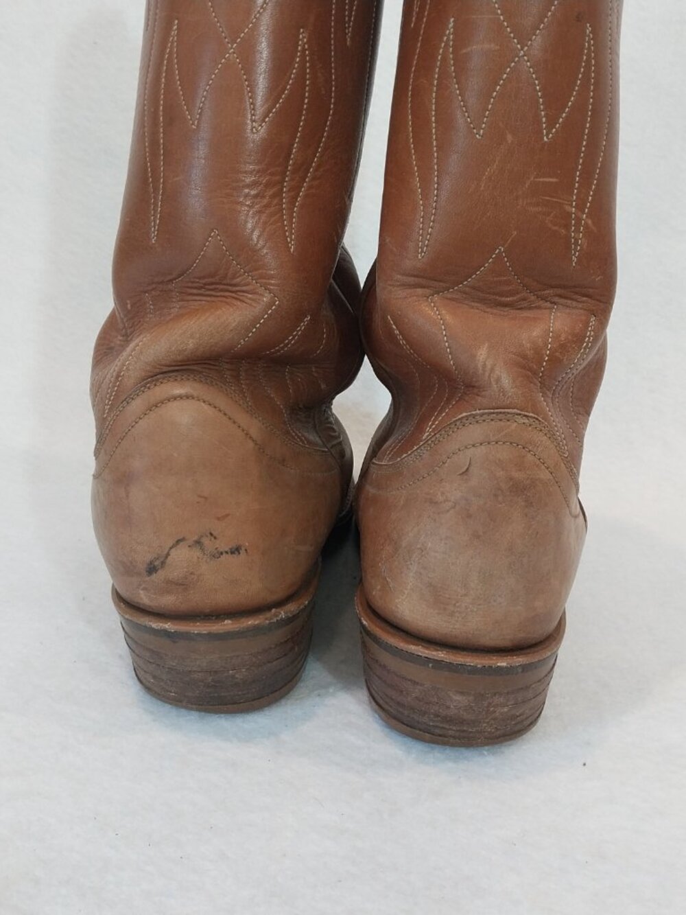 Tony Lama Western Boots Womens 7.5 D Tan Brown Leather Pointy Embroidery Cowgirl - Picture 7 of 15